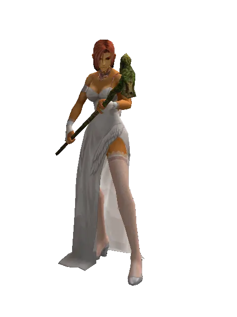 Willow Staff on a female Human fighter, front view