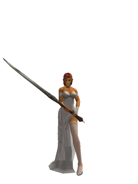 Berserker Blade on a female Human fighter, front view