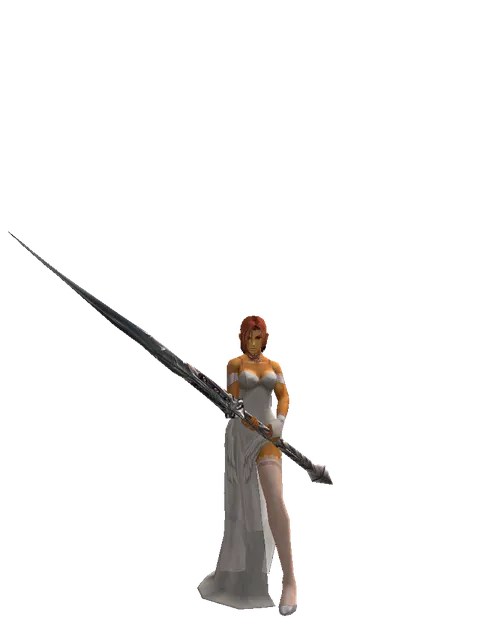 Dragon Slayer on a female Human fighter, front view