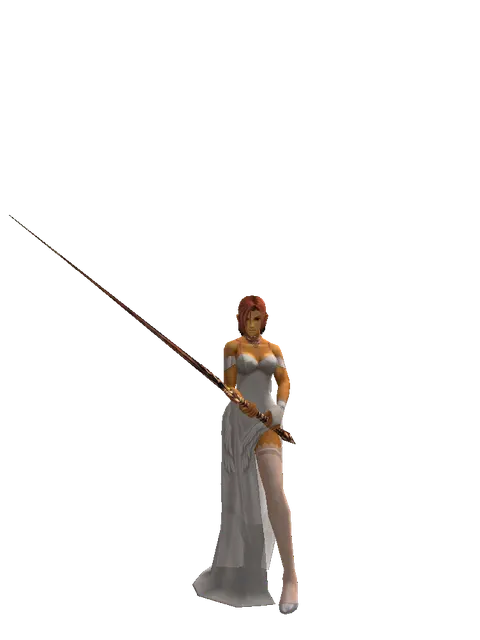 Flamberge on a female Human fighter, front view