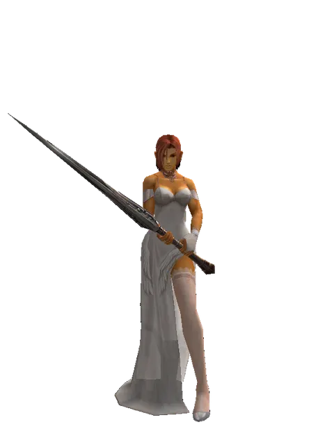Heavy Sword on a female Human fighter, front view