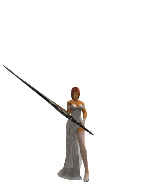Icarus Heavy Arms on a female Human fighter, front view