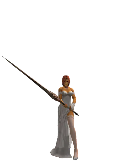 Pa'agrian Sword on a female Human fighter, front view