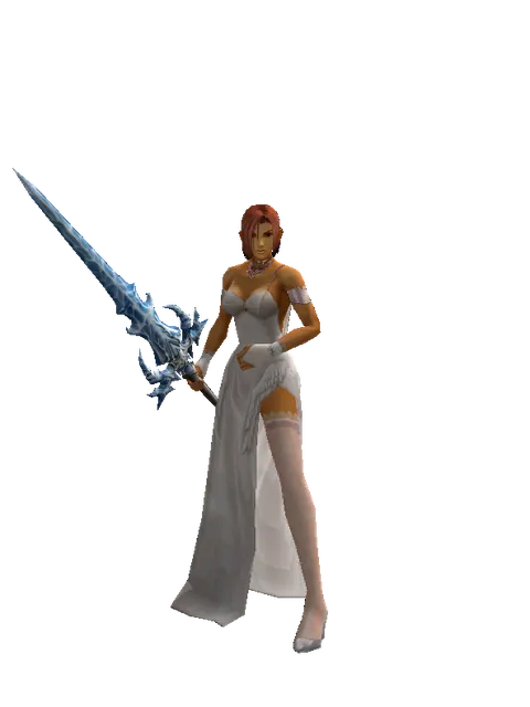 Sirra's Blade on a female Human fighter, front view