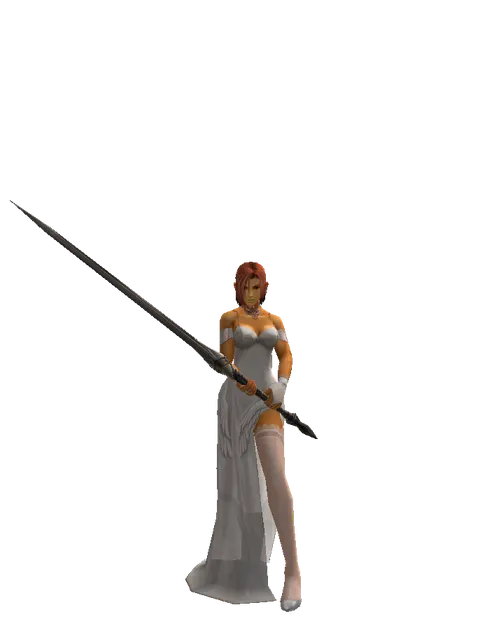 Steel Sword on a female Human fighter, front view