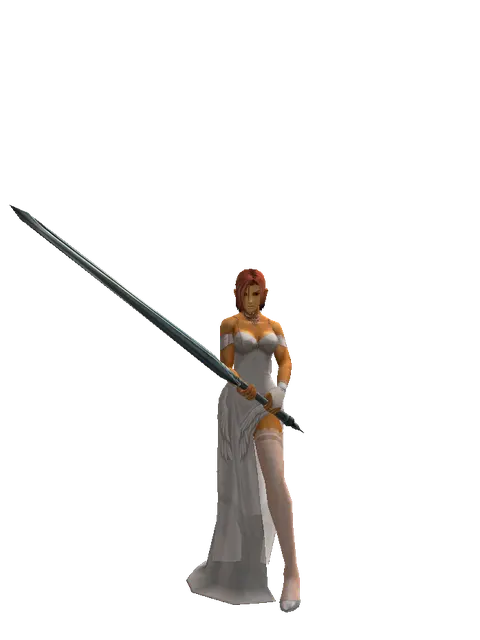 Titan Sword on a female Human fighter, front view