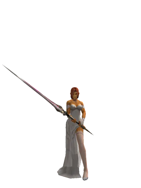 Vesper 2h Sword on a female Human fighter, front view