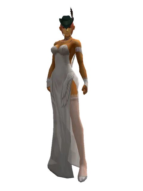 Dapper Cap on a female Human fighter, front view