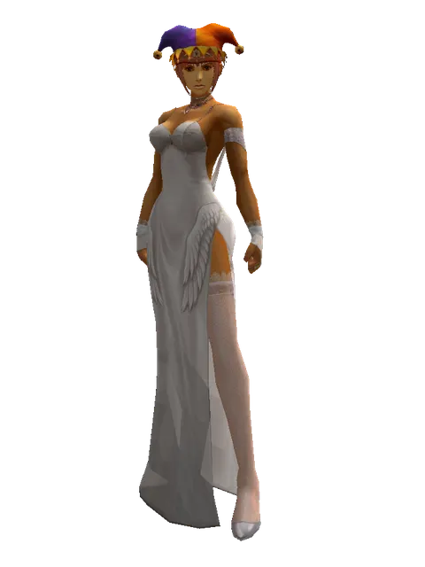 Jester Hat on a female Human fighter, front view