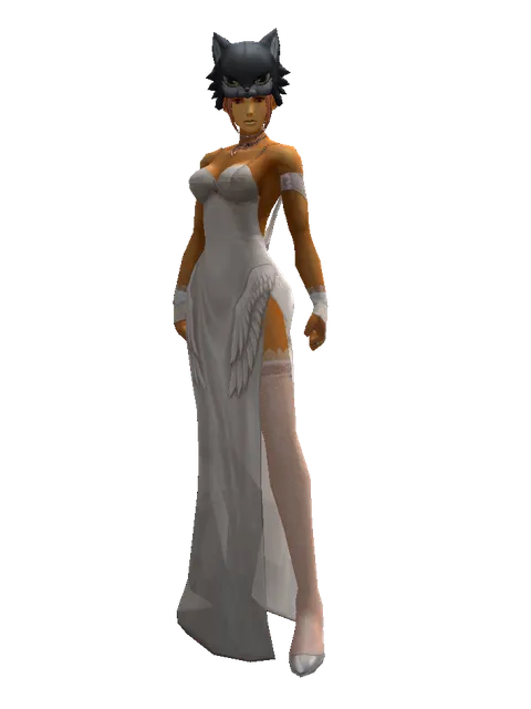 Kai the Cat Hat on a female Human fighter, front view