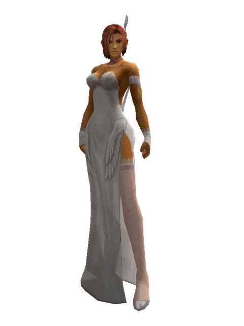 Little Angel Wings on a female Human fighter, front view