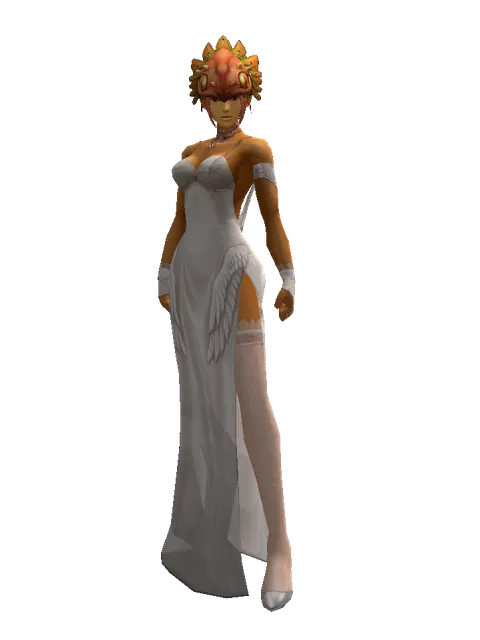 Ornithomimus Hat - 30-day limited period on a female Human fighter, front view