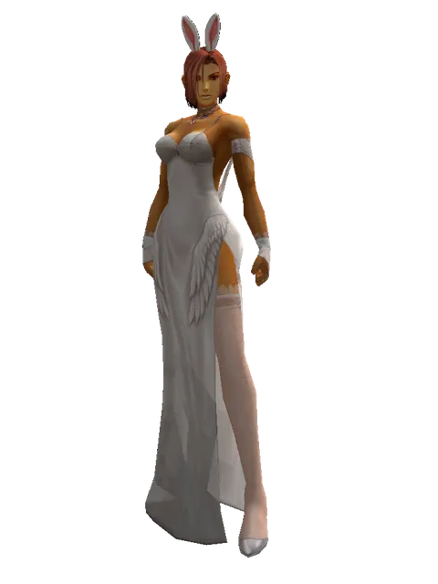 Rabbit Ears on a female Human fighter, front view