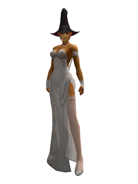 Wizard Hat on a female Human fighter, front view