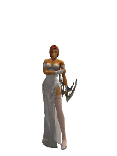 Bow of Peril on a female Human fighter, front view