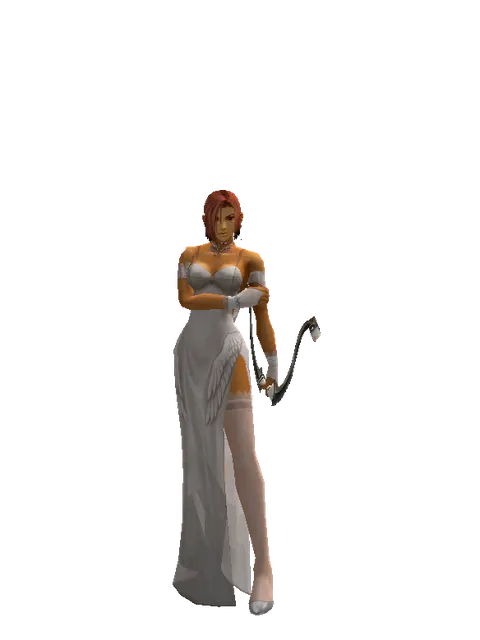 Composite Bow on a female Human fighter, front view