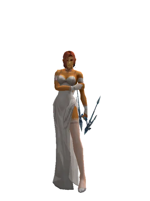 Crystallized Ice Bow on a female Human fighter, front view