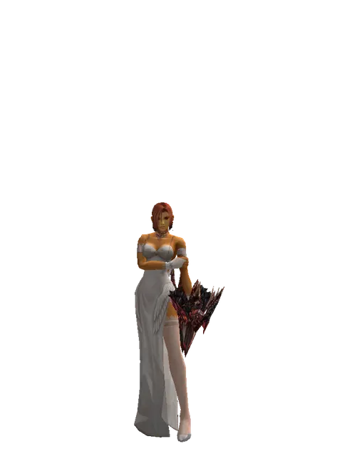 Draconic Bow on a female Human fighter, front view