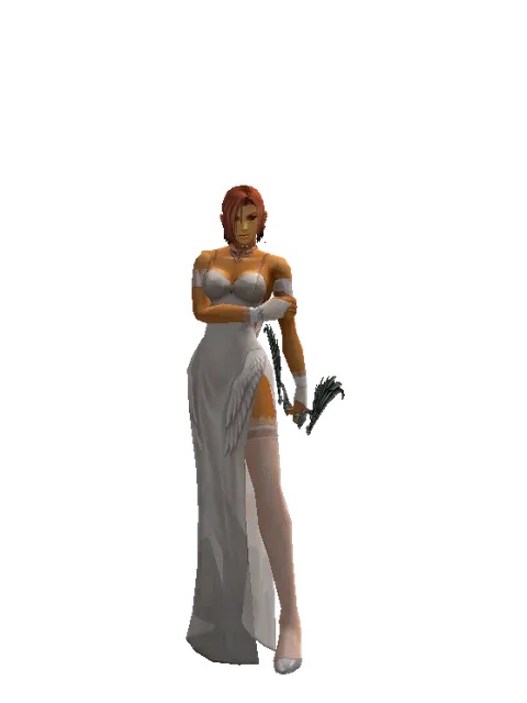 Elven Bow on a female Human fighter, front view