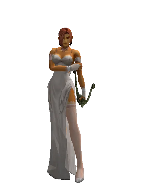 Hunting Bow on a female Human fighter, front view