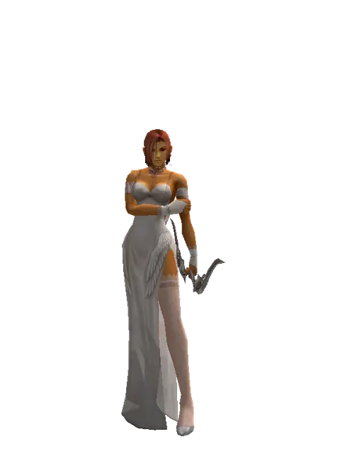 Long Bow on a female Human fighter, front view