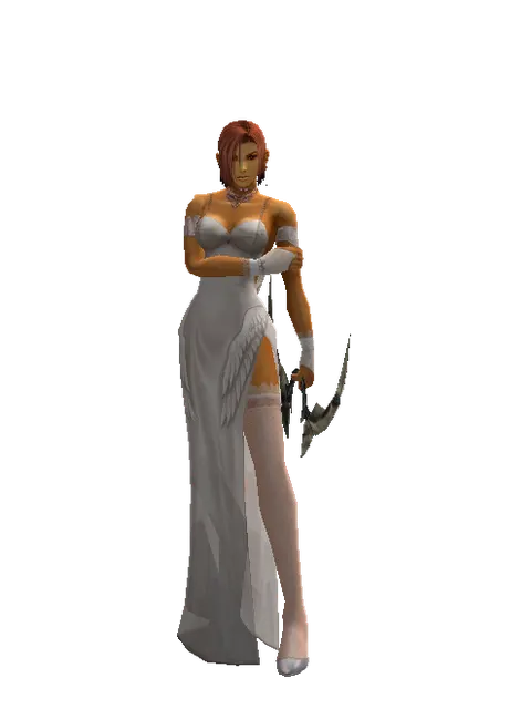 Strengthened Bow on a female Human fighter, front view