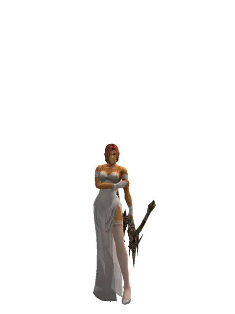 Strengthened Long Bow on a female Human fighter, front view