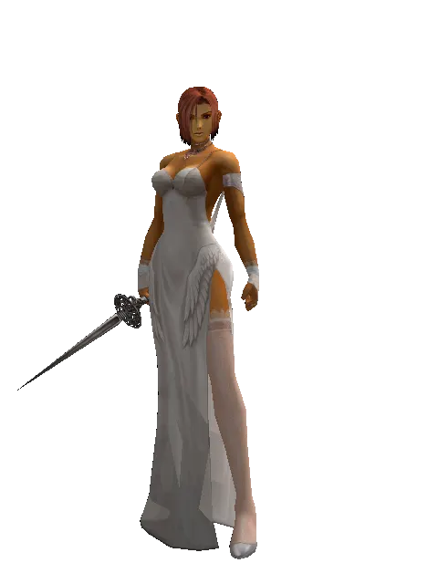 Assassin Knife on a female Human fighter, front view