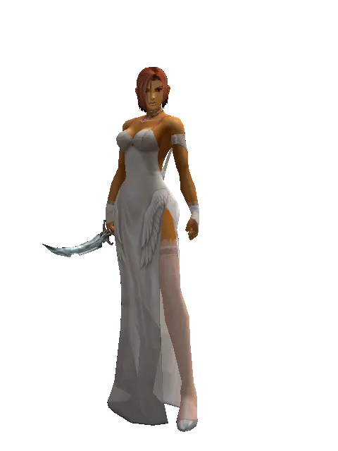 Crystal Dagger on a female Human fighter, front view
