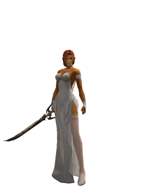 Dark Elven Dagger on a female Human fighter, front view