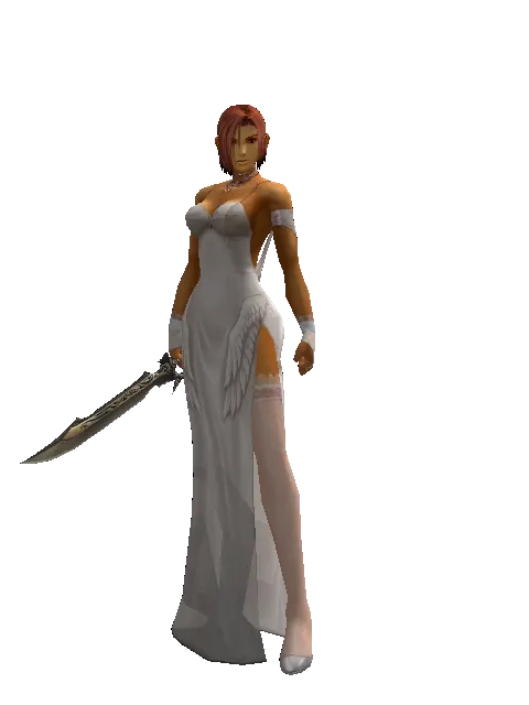 Dark Screamer on a female Human fighter, front view