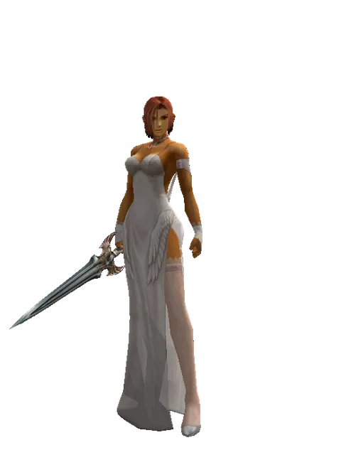 Dynasty Knife on a female Human fighter, front view