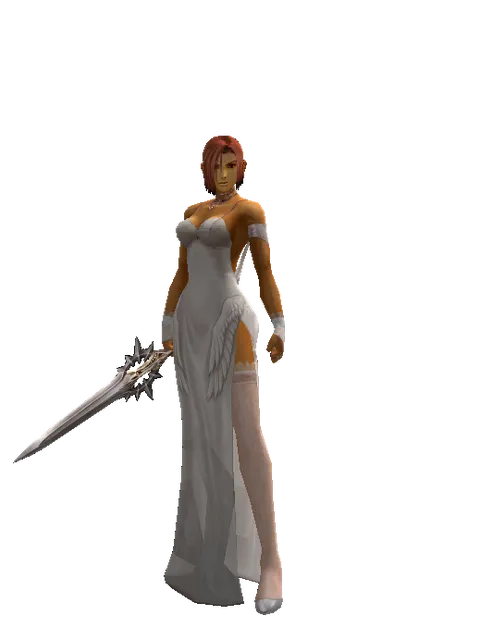 Infinity Stinger on a female Human fighter, front view