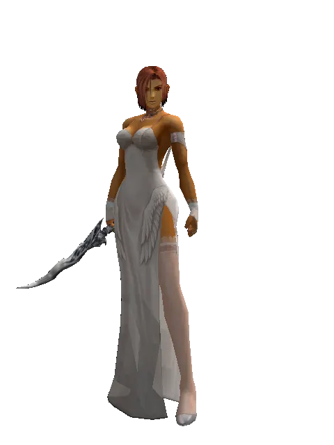 Kris on a female Human fighter, front view