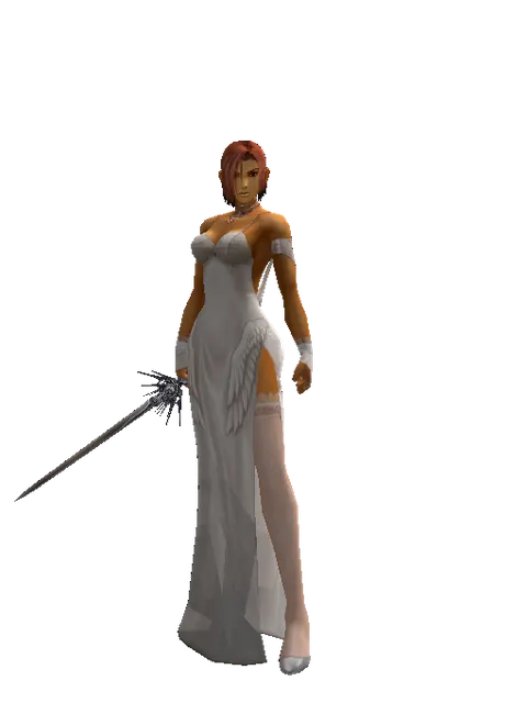 Stiletto on a female Human fighter, front view