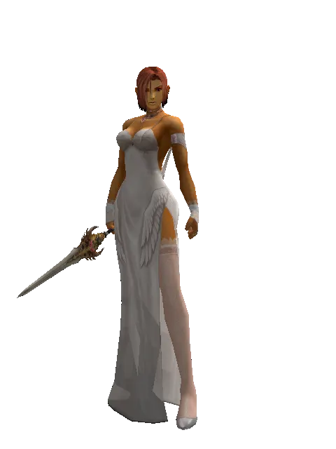Vesper Dagger on a female Human fighter, front view