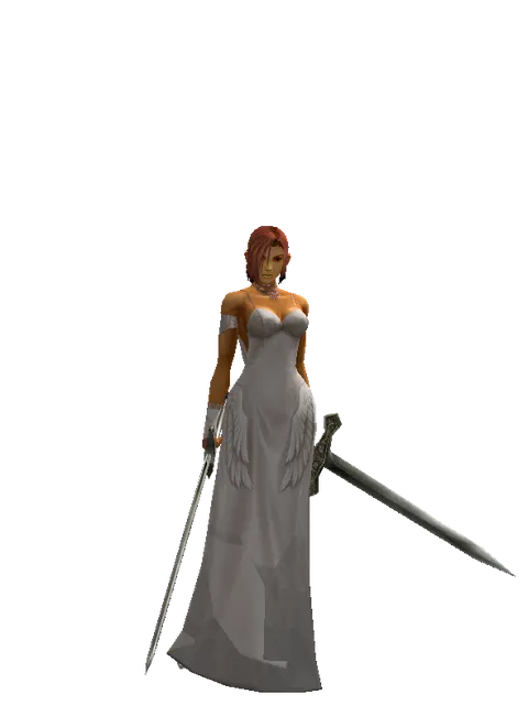 Bastard Sword*Artisan's Sword on a female Human fighter, front view