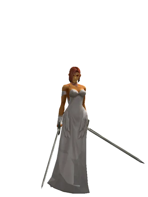 Bastard Sword*Bastard Sword on a female Human fighter, front view