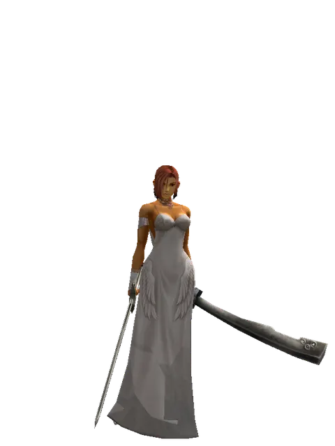 Bastard Sword*Crimson Sword on a female Human fighter, front view