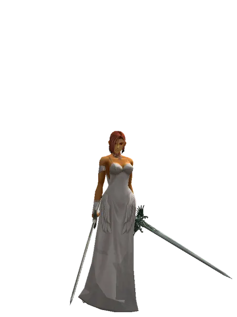 Bastard Sword*Elven Long Sword on a female Human fighter, front view