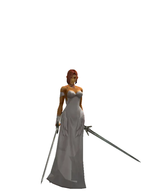 Bastard Sword*Elven Sword on a female Human fighter, front view