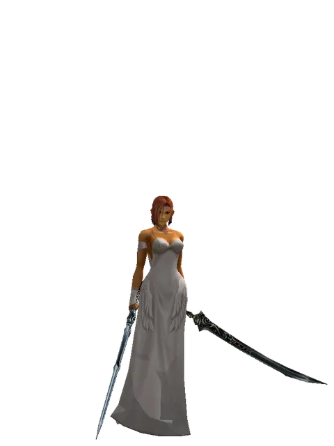 Caliburs*Samurai Long Sword on a female Human fighter, front view