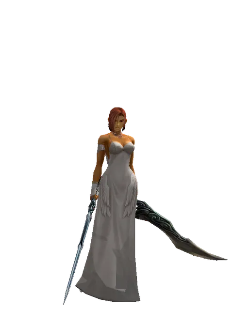 Caliburs*Sword of Limit on a female Human fighter, front view