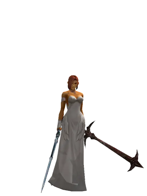 Caliburs*Sword of Nightmare on a female Human fighter, front view