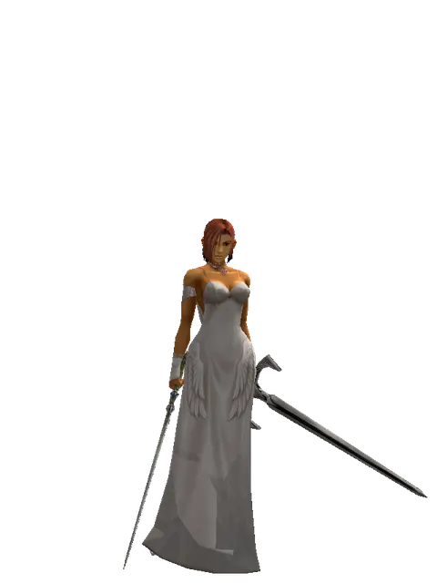 Elven Sword*Sword of Revolution on a female Human fighter, front view