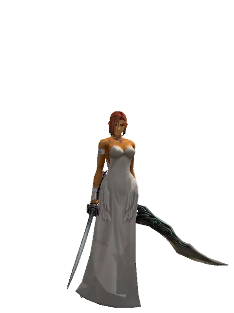 Katana*Sword of Limit on a female Human fighter, front view