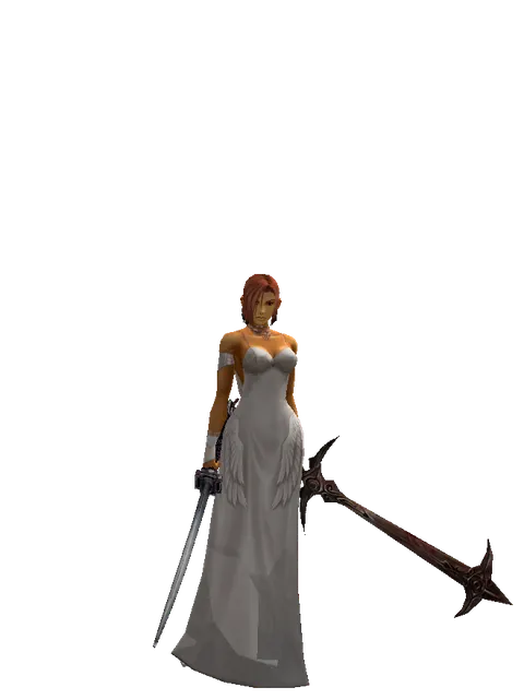 Katana*Sword of Nightmare on a female Human fighter, front view