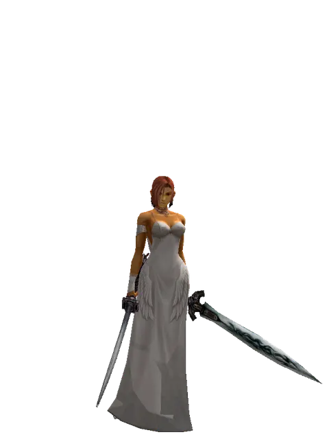 Katana*Tsurugi on a female Human fighter, front view
