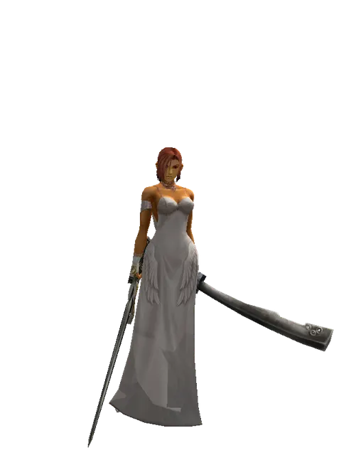 Knight's Sword*Crimson Sword on a female Human fighter, front view