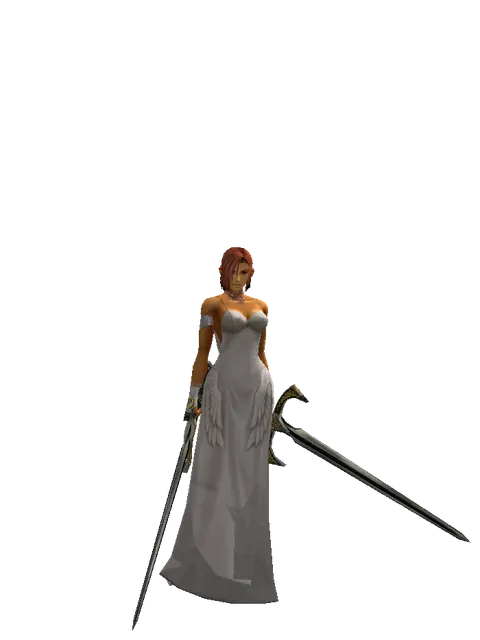 Knight's Sword*Knight's Sword on a female Human fighter, front view